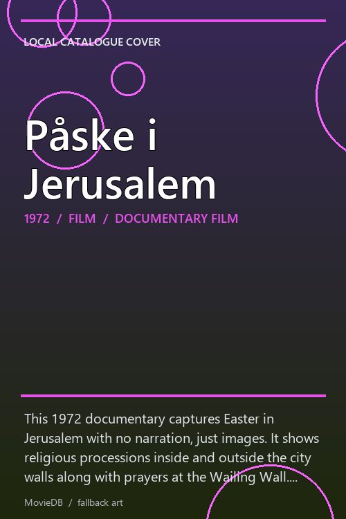 Påske i Jerusalem poster