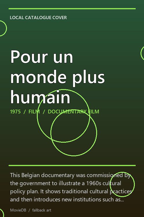 Pour un monde plus humain poster