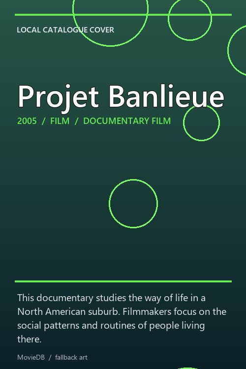 Projet Banlieue poster