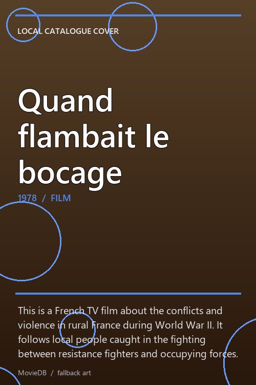 Quand flambait le bocage poster
