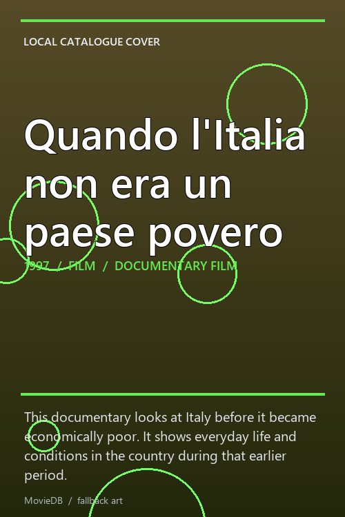 Quando l'Italia non era un paese povero poster
