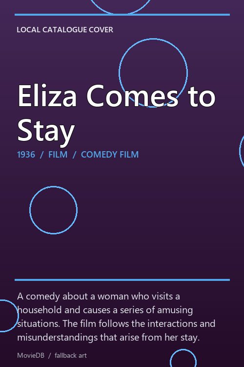 Eliza Comes to Stay poster