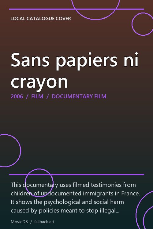 Sans papiers ni crayon poster