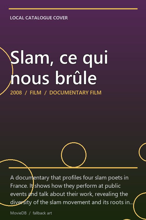 Slam, ce qui nous brûle poster