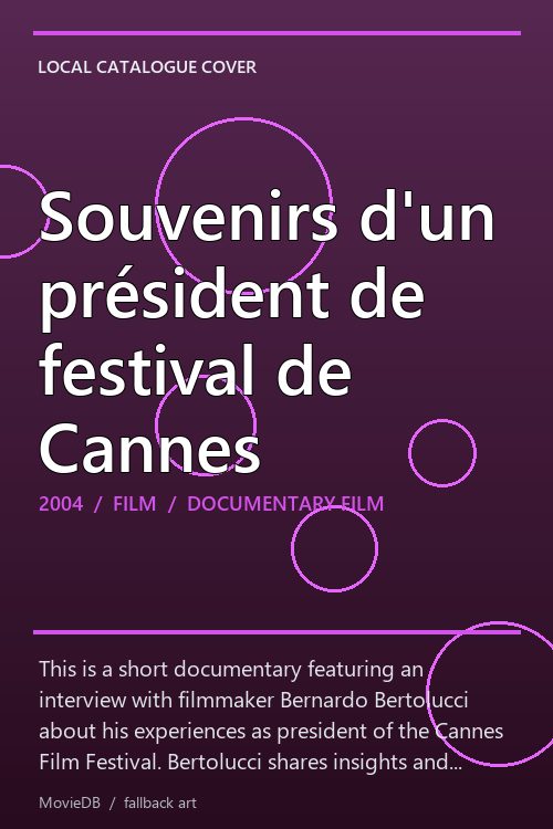 Souvenirs d'un président de festival de Cannes poster