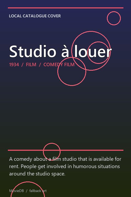 Studio à louer poster