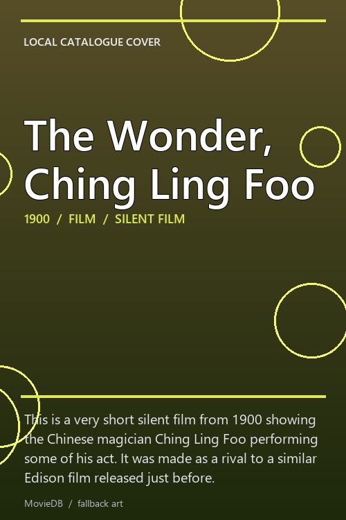 The Wonder, Ching Ling Foo poster
