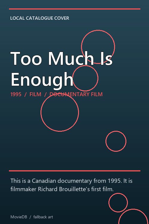 Too Much Is Enough poster