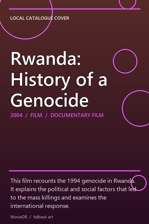 Rwanda: History of a Genocide poster