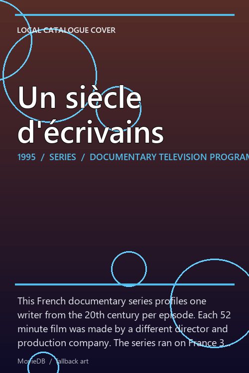 Un siècle d'écrivains poster