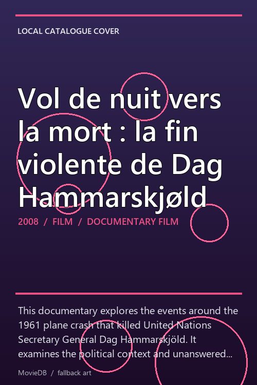 Vol de nuit vers la mort : la fin violente de Dag Hammarskjøld poster