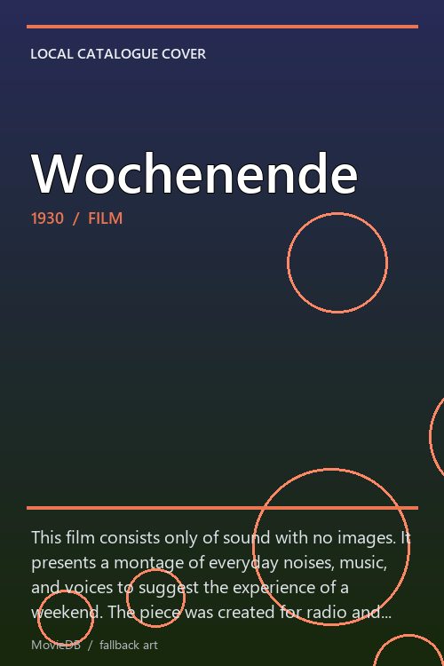 Wochenende poster