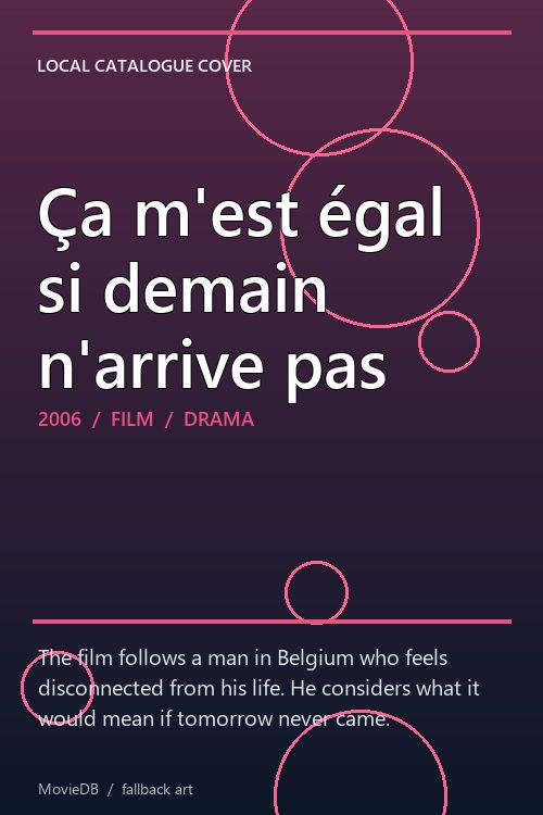Ça m'est égal si demain n'arrive pas poster