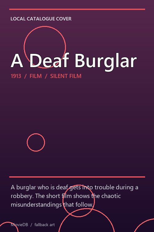 A Deaf Burglar poster