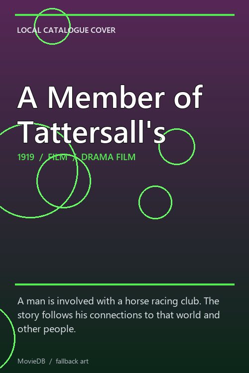A Member of Tattersall's poster