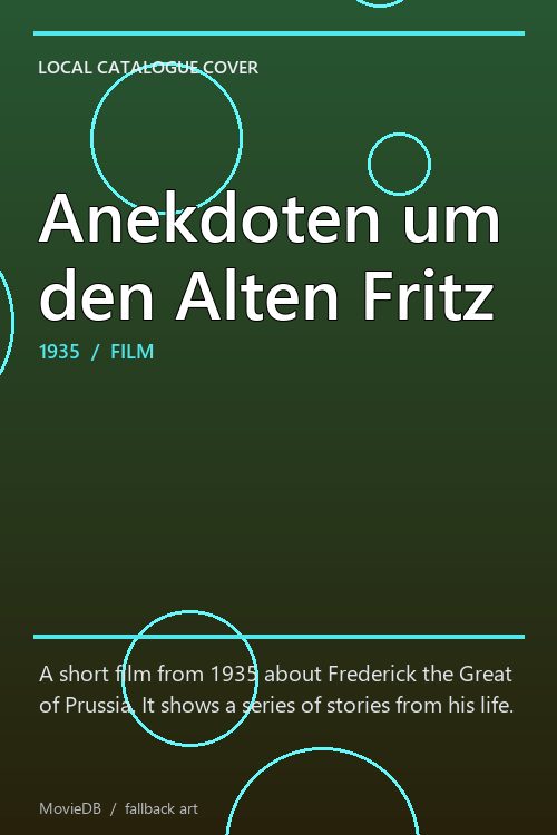 Anekdoten um den Alten Fritz poster