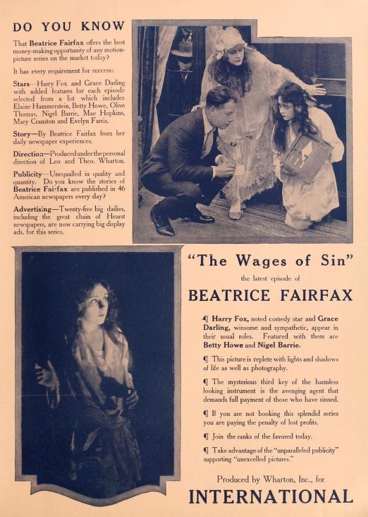 Beatrice Fairfax Episode 11: The Wages of Sin poster