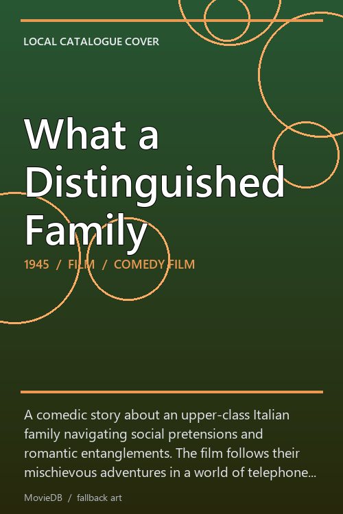 What a Distinguished Family poster