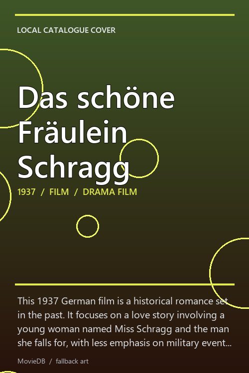 Das schöne Fräulein Schragg poster