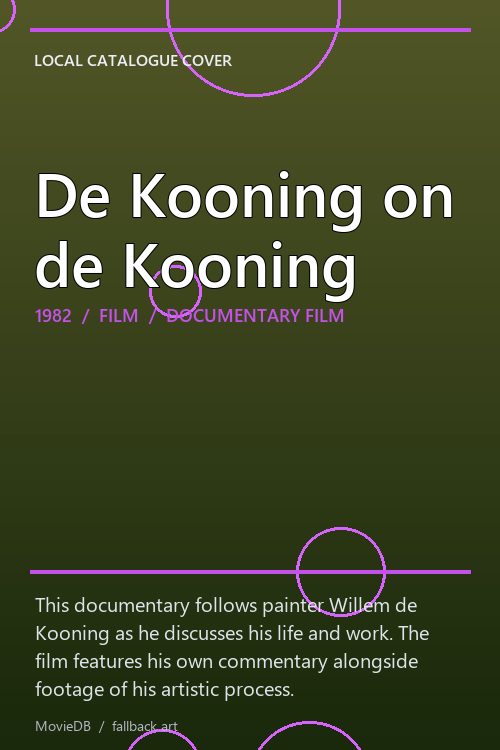 De Kooning on de Kooning poster