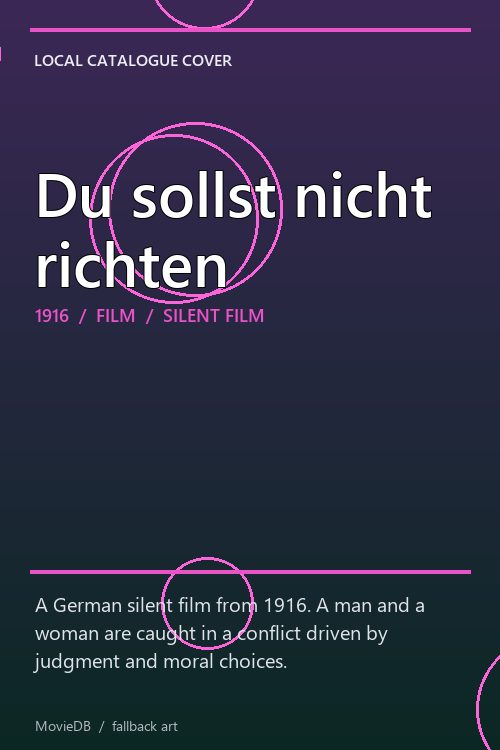 Du sollst nicht richten poster