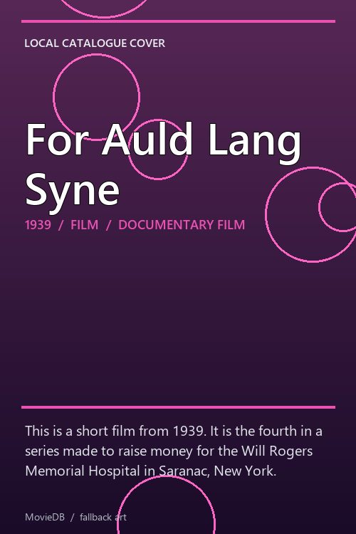 For Auld Lang Syne poster