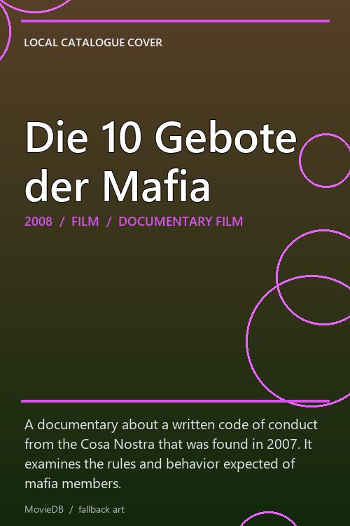 Die 10 Gebote der Mafia poster
