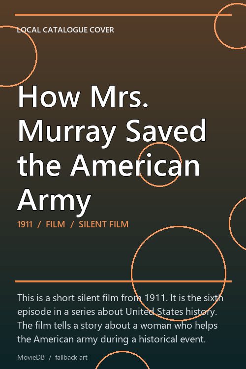 How Mrs. Murray Saved the American Army poster