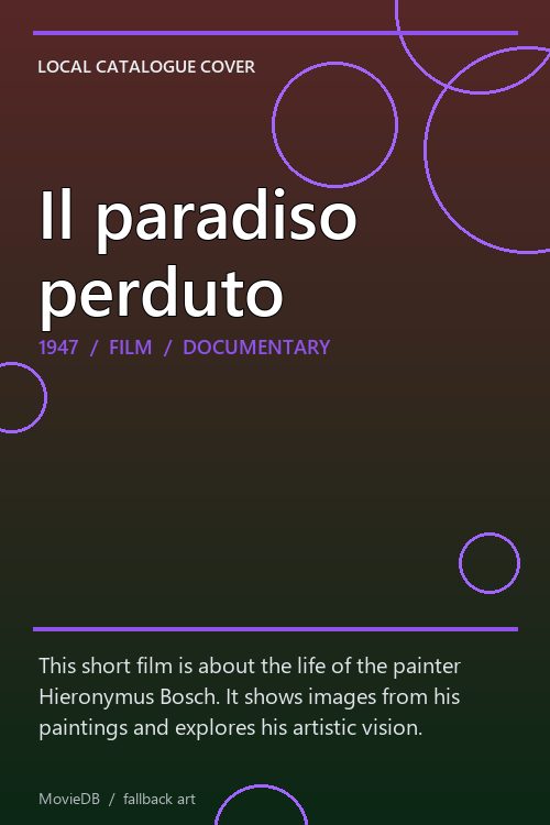 Il paradiso perduto poster