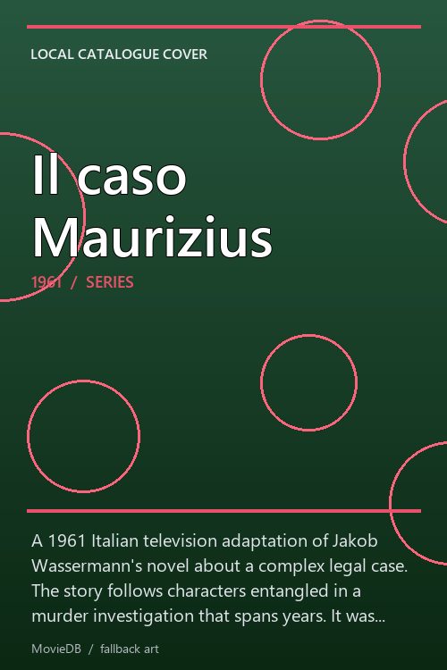 Il caso Maurizius poster