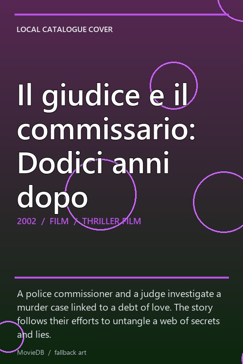 Il giudice e il commissario: Dodici anni dopo poster
