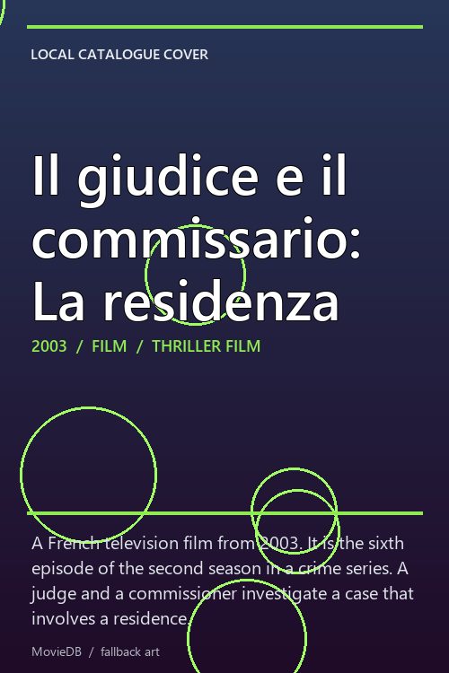 Il giudice e il commissario: La residenza poster