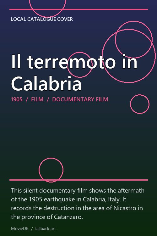 Il terremoto in Calabria poster
