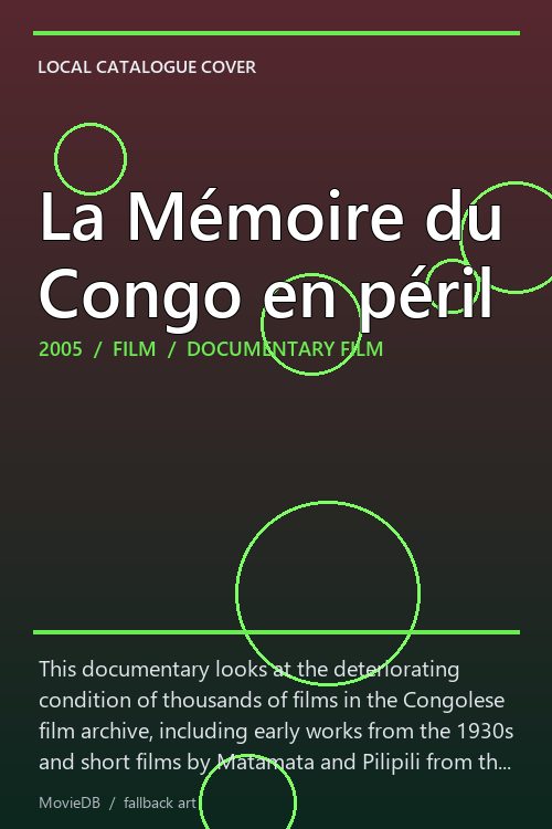 La Mémoire du Congo en péril poster
