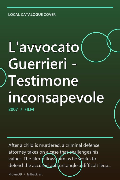 L'avvocato Guerrieri - Testimone inconsapevole poster