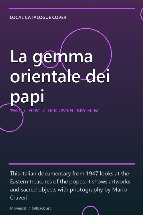 La gemma orientale dei papi poster