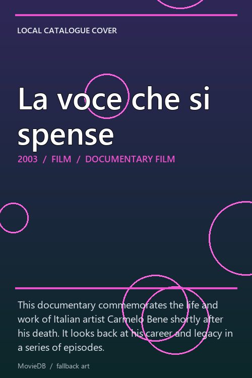 La voce che si spense poster