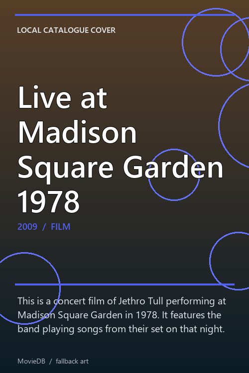 Live at Madison Square Garden 1978 poster