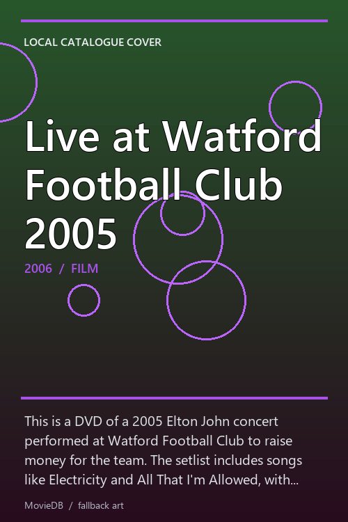 Live at Watford Football Club 2005 poster