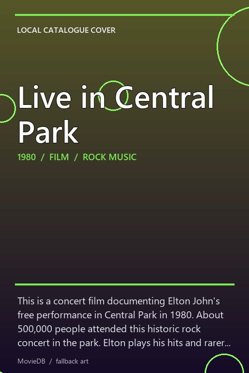 Live in Central Park poster