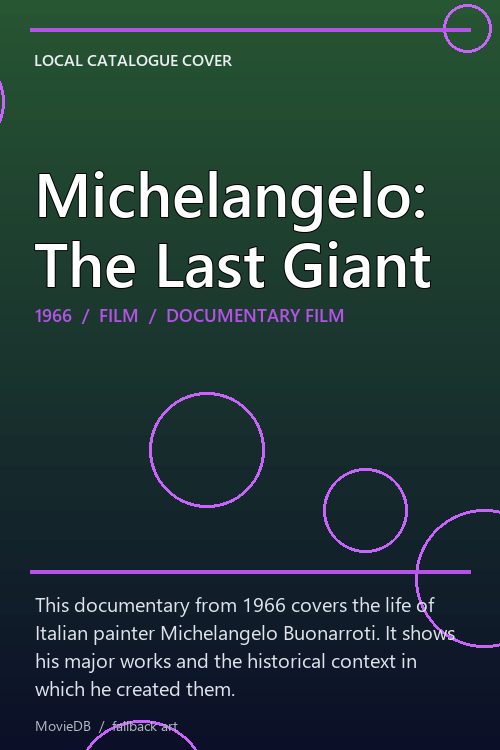Michelangelo: The Last Giant poster
