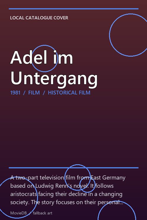 Adel im Untergang poster