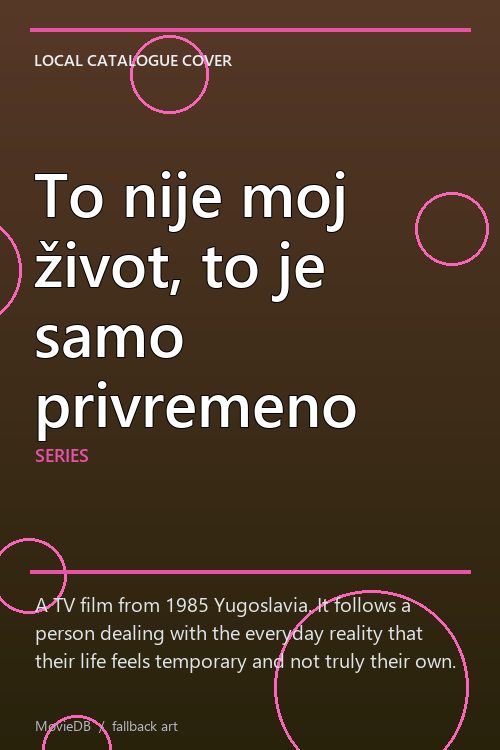 To nije moj život, to je samo privremeno poster
