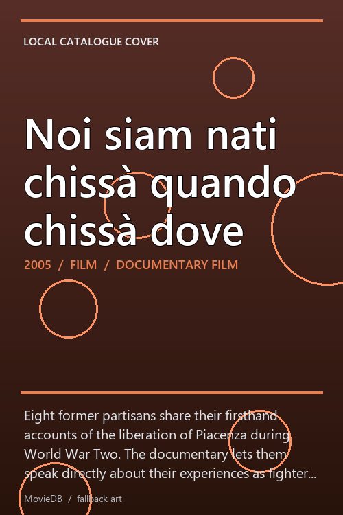 Noi siam nati chissà quando chissà dove poster