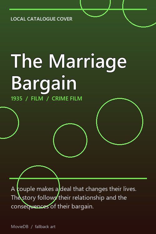 The Marriage Bargain poster