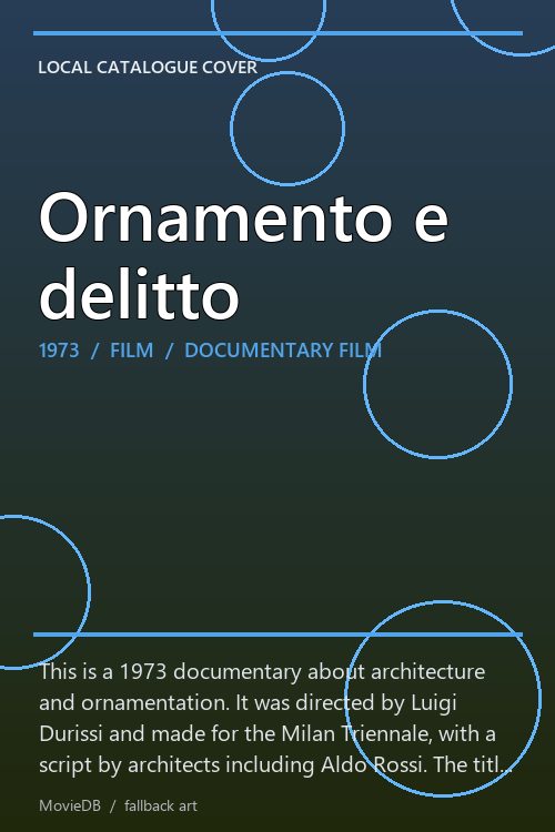 Ornamento e delitto poster