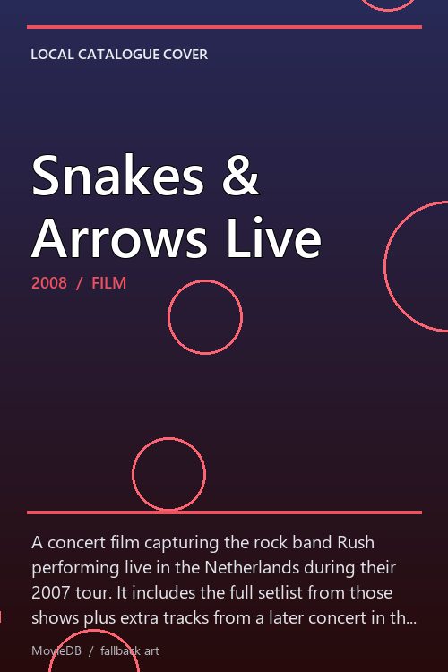 Snakes & Arrows Live poster