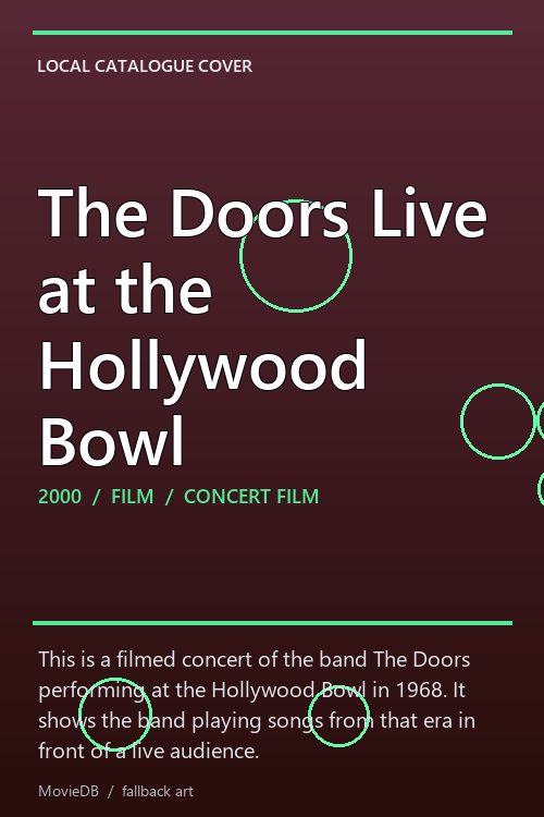 The Doors Live at the Hollywood Bowl poster