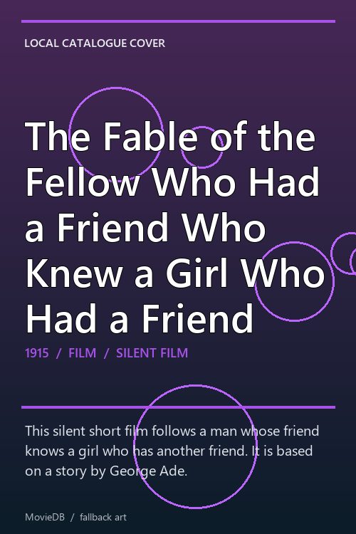 The Fable of the Fellow Who Had a Friend Who Knew a Girl Who Had a Friend poster