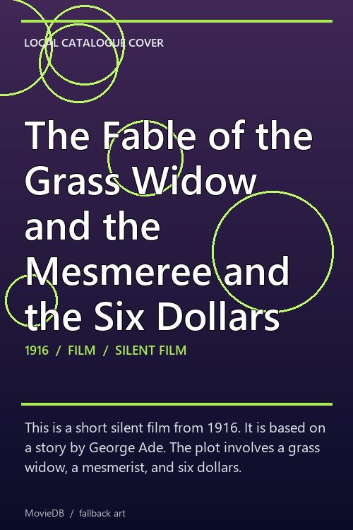The Fable of the Grass Widow and the Mesmeree and the Six Dollars poster